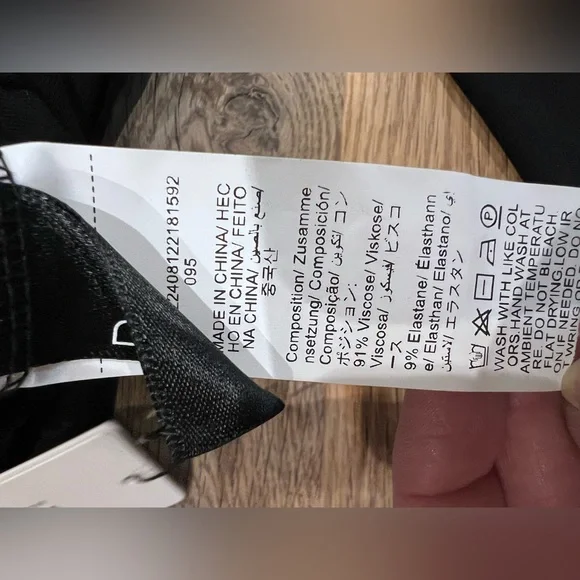 SHEIN Dazy Black Long Sleeve Wrap Women's Top - Picture 4 of 5